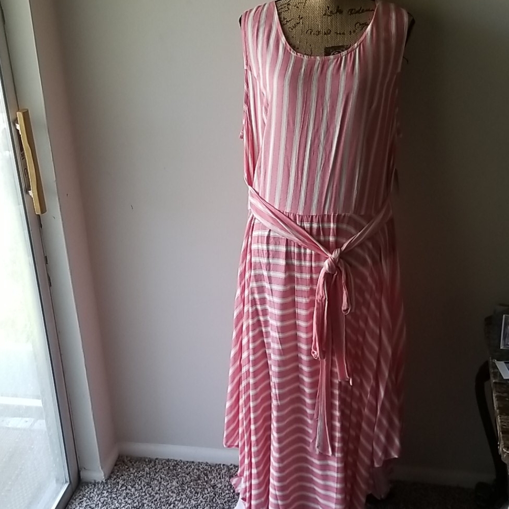 Red/White Studio West Asymmetrical Dress
